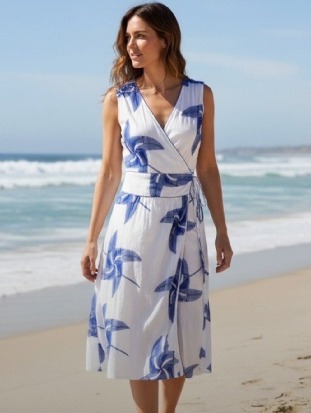 CIEBON Kaiden Wrap Pinwheel Embroided Maxi Dress Size Medium